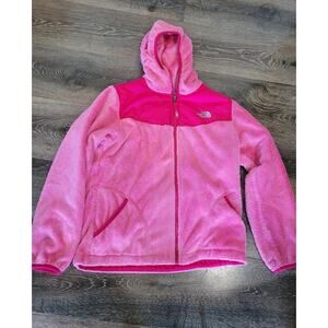 The North Face Girls Pink Hooded Osito Fleece Jacket‎ size Large #1